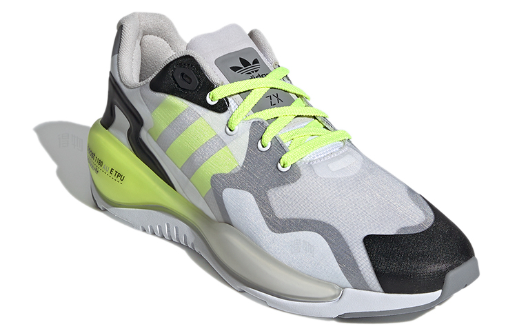Кеды adidas originals ZX Alkyne (бело-серо-зеленые) — Белый / серый / зелёный — фото 3