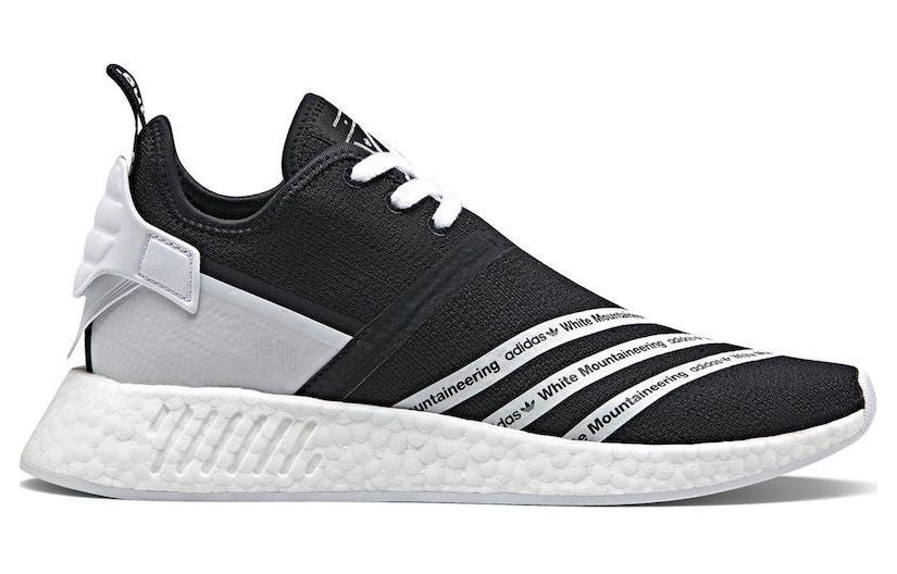 Кроссовки adidas originals NMD_R2 White Mountaineering (черно-белые) — Чёрный / белый — фото 2