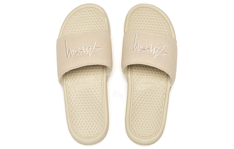 Шлепанцы Nike × Stussy (светло-желтый) — Светло-жёлтый — фото 3