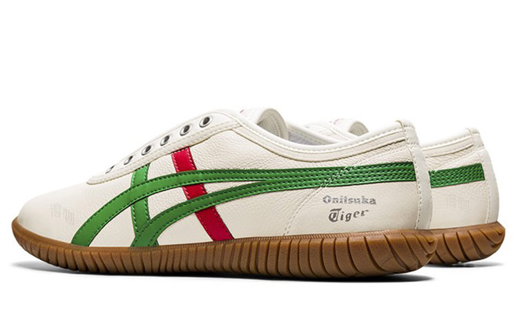 слипоны Onitsuka Tiger Tsunahiki (бежево-белый / зеленый) — Бежевыйбелый / зелёный — фото 4
