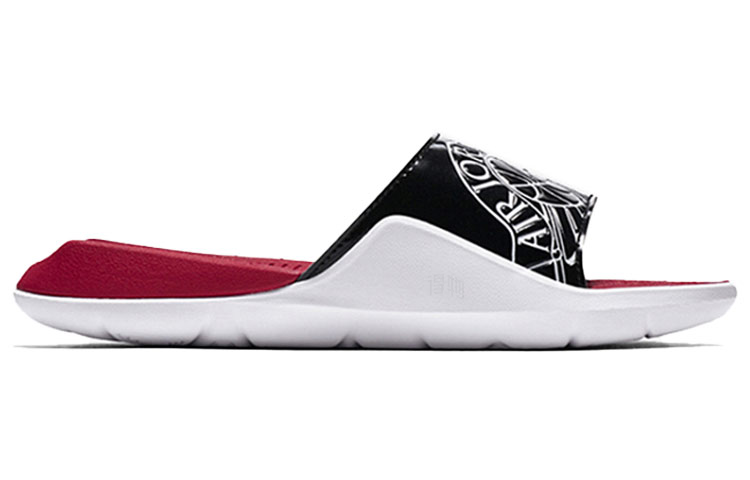 Женские шлепанцы Jordan Hydro 7 (черно-красно-белые) — Чёрный / красный / белый — фото 2