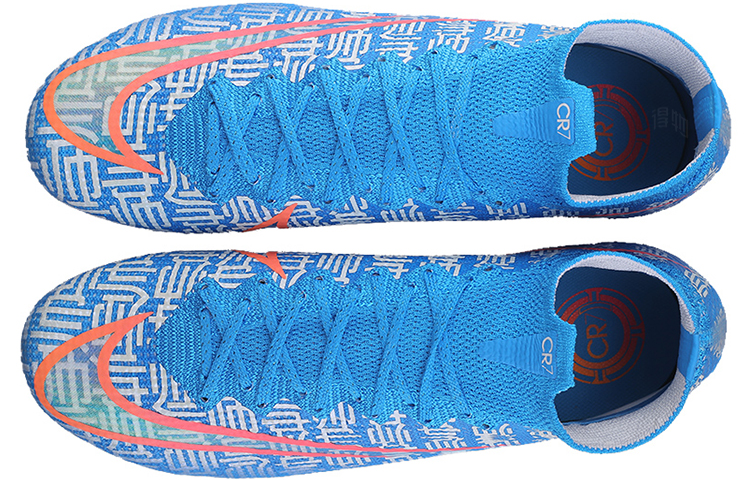 Мужские бутсы Nike Mercurial Superfly 7 13 Elite CR7 C FG (синие) — фото 4