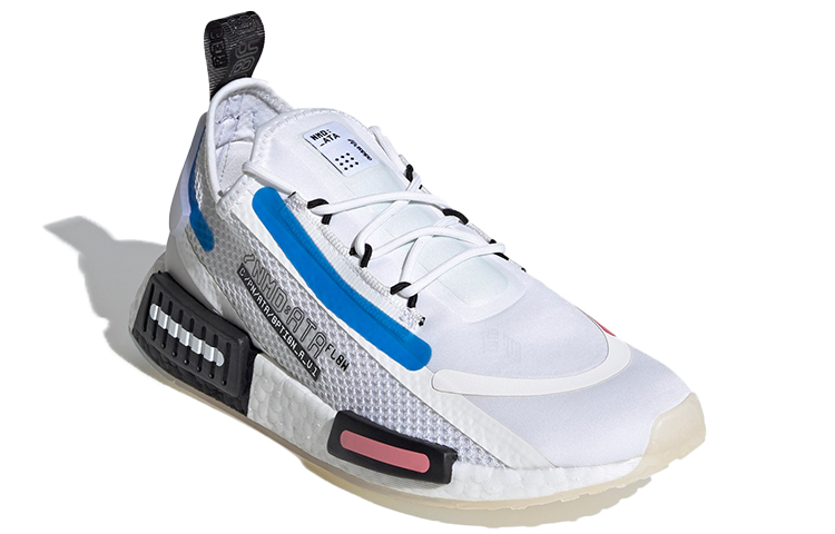 Женские кроссовки adidas originals NMD_R1 (бело-синие) — Белый / синий — фото 2