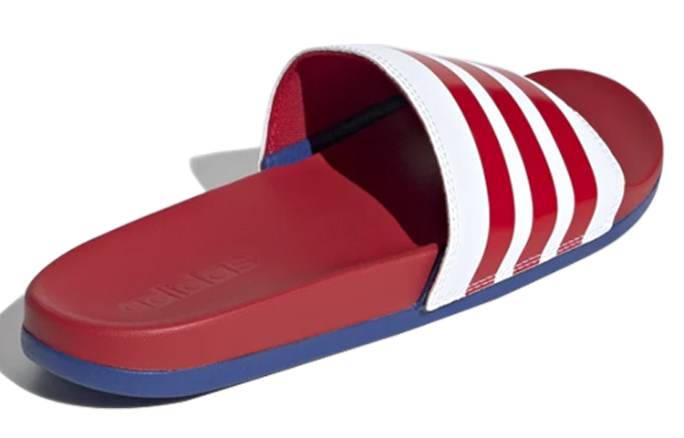 Сабо adidas Adilette (черные) — Белый / красный / синий — фото 3