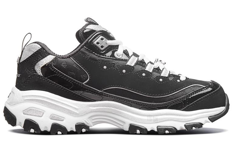 Женские кроссовки Skechers D'Lites (черно-бело-серые) — Чёрный / белый / серый — фото 2