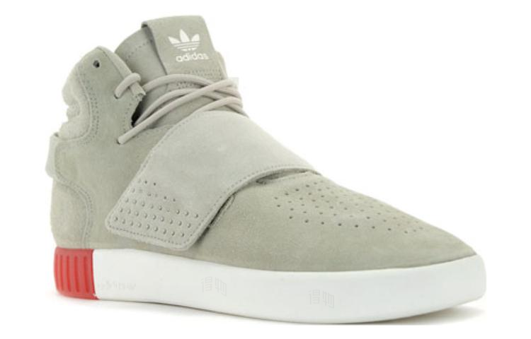 Кроссовки adidas originals Tubular Invader Strap Sesame (серо-белые) — 芝麻/芝麻/艳红 — фото 3