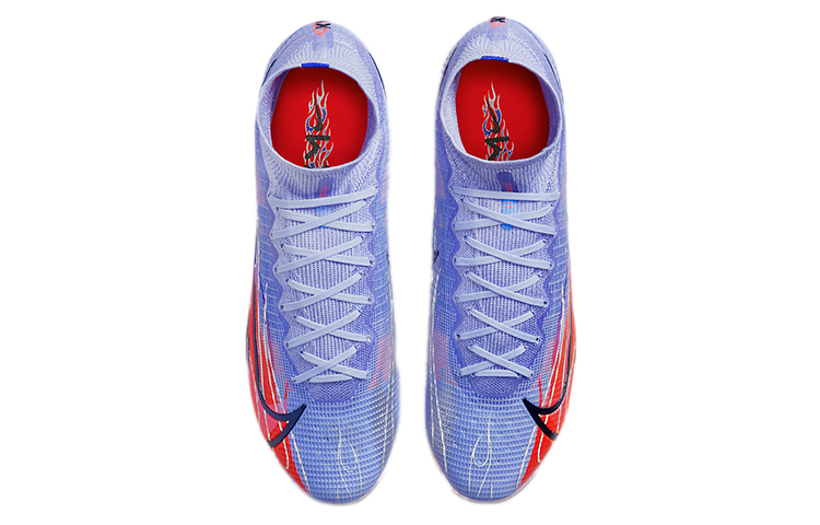 Кроссовки Nike Mercurial Superfly 8 14 Elite KM FG (фиолетовый / красный) — фото 4