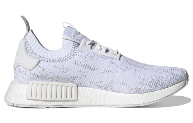 Кроссовки adidas NMD_R1 Primeknit (бело-серый) — Белый / серый — фото 2