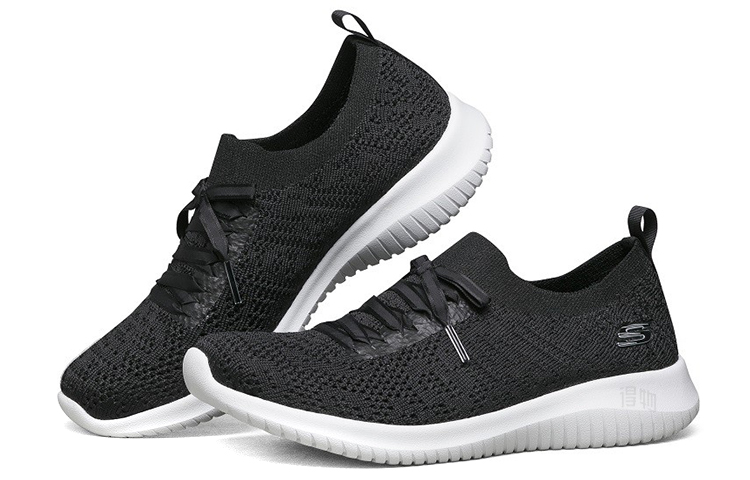 Женские слипоны Skechers Ultra Flex 1.0 (черные) — Чёрный — фото 2