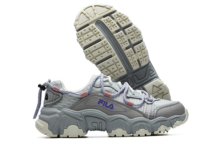 Женские кроссовки Fila FUSION (бело-серые) — фото 6