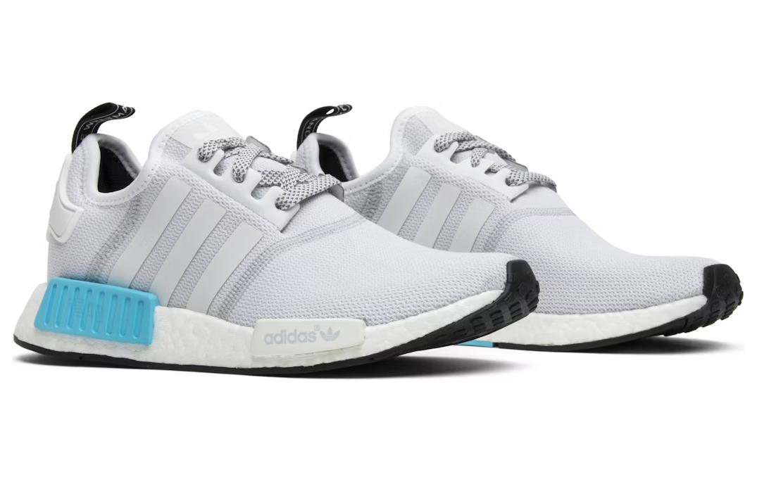 Кроссовки adidas originals NMD_R1 Bright Cyan (сине-белые) — 亮青/白 — фото 3