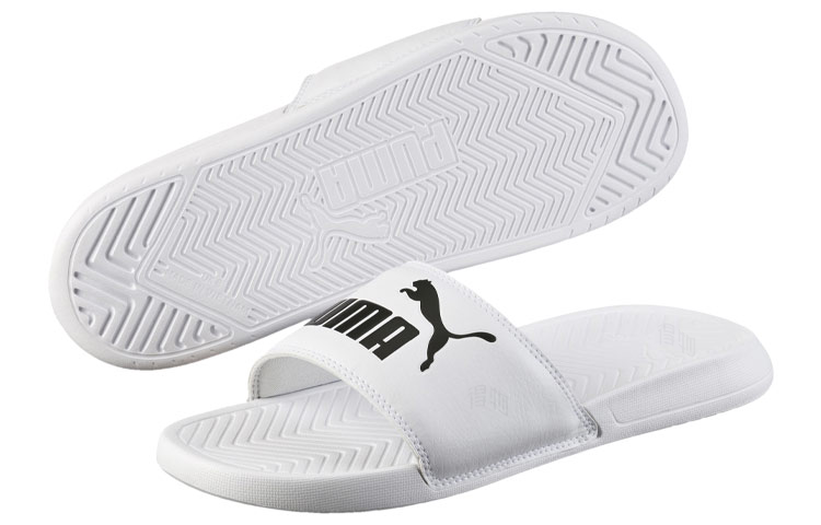 Шлепанцы PUMA Popcat Shower Shoes (черно-белые) — Чёрный / белый — фото 5
