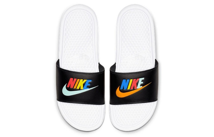Шлепанцы Nike Benassi JDI OG JDI Mismatch (черно-белые) — Чёрный / белый — фото 3