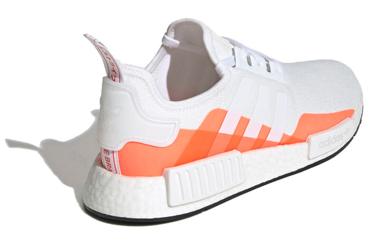 Мужские кроссовки adidas NMD_R1 (бело-оранжевые) — фото 3