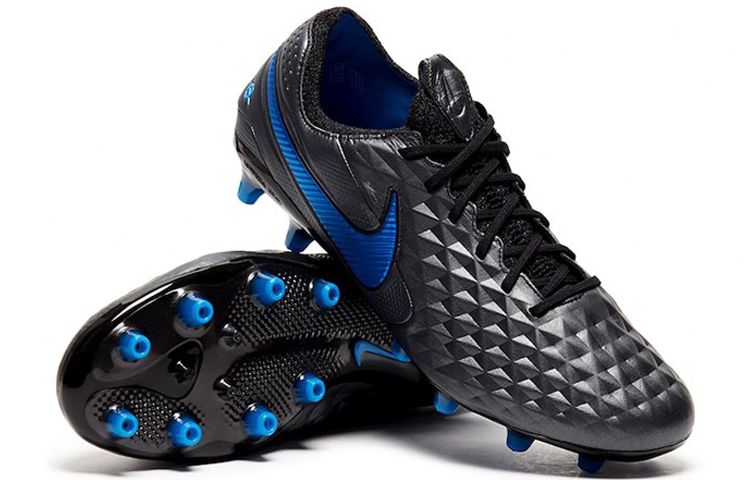 Мужские бутсы Nike Tiempo Legend 8 Elite Pro AG (черно-синие) — фото 3