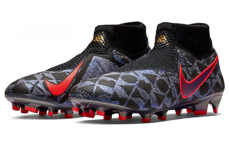 Мужские футбольные бутсы Nike Phantom Vision Elite DF FG (черно-красный) — Чёрный / красный — фото 3