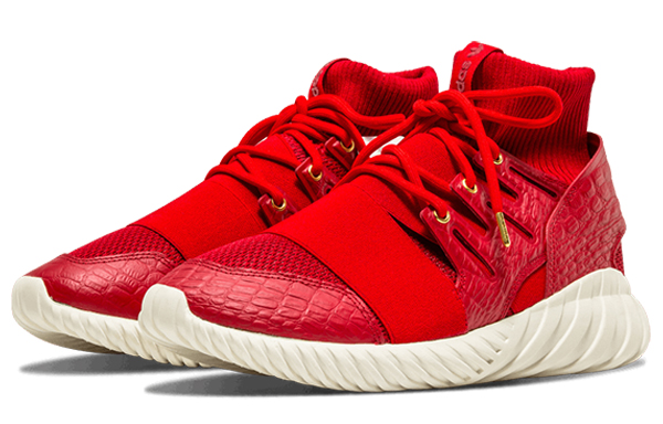 Кроссовки adidas originals Tubular Doom Chinese New Year (красные) — 动力红/动力红/金色 — фото 3