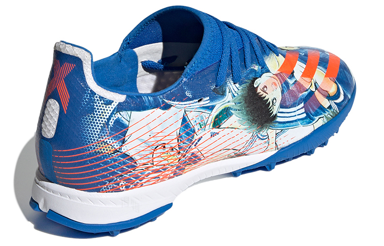 Мужские футбольные бутсы adidas X GHOSTED.3 (синий) — Синий / оранжевый / белый — фото 3