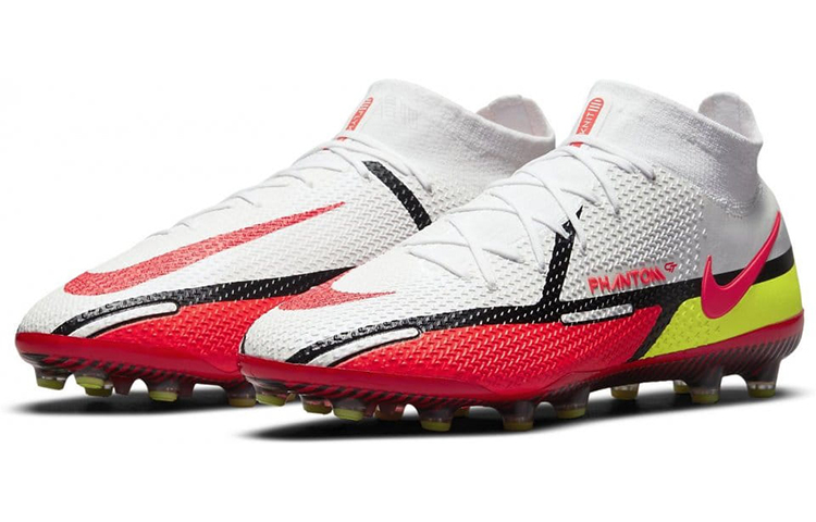 Мужские бутсы Nike Phantom GT 2 Elite DF AG (белый / красный / желтый) — Белый / красный / жёлтый — фото 3