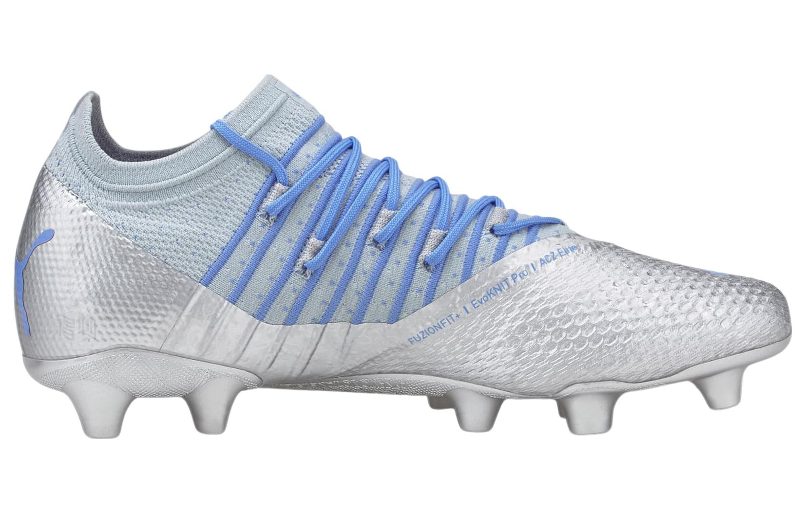 Мужские бутсы PUMA Future 1.4 Njr Rare (серебристо-синие) — Серебристый / синий / красный — фото 2