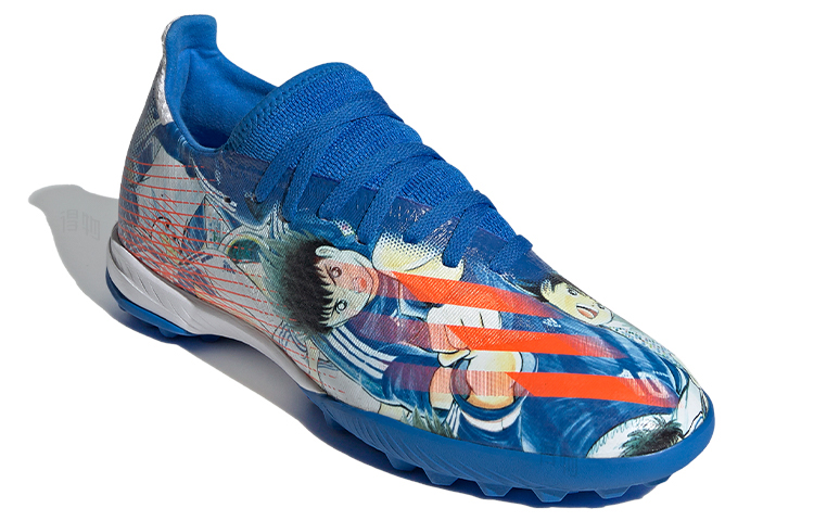 Мужские футбольные бутсы adidas X GHOSTED.3 (синий) — Синий / оранжевый / белый — фото 2