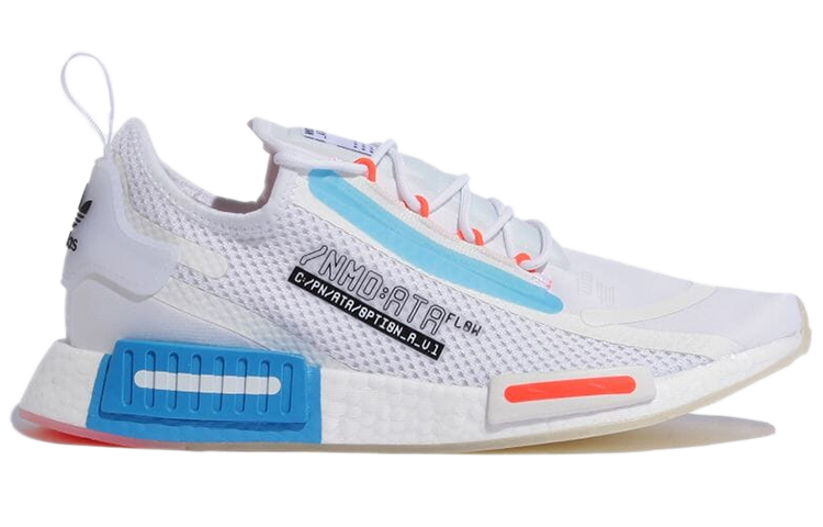 Кроссовки adidas originals NMD_R1 Spectoo (бело-синие) — Белый / синий — фото 2