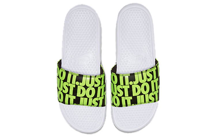 Шлепанцы Nike Benassi Duo Slide (черно-зеленые) — фото 3