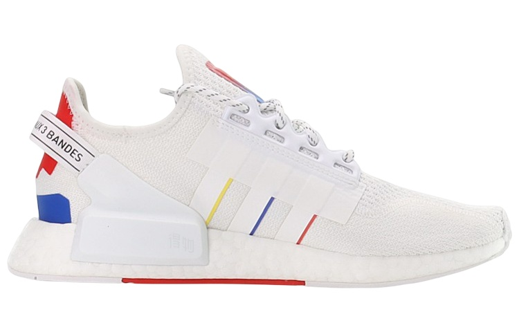 Кеды adidas originals NMD_R1 V2 (бело-черно-синие) — фото 2
