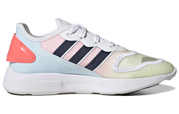 Женские кроссовки adidas originals ZX 2K Florine (бело-сине-оранжевые) — Белый / синий / оранжевый — фото 2