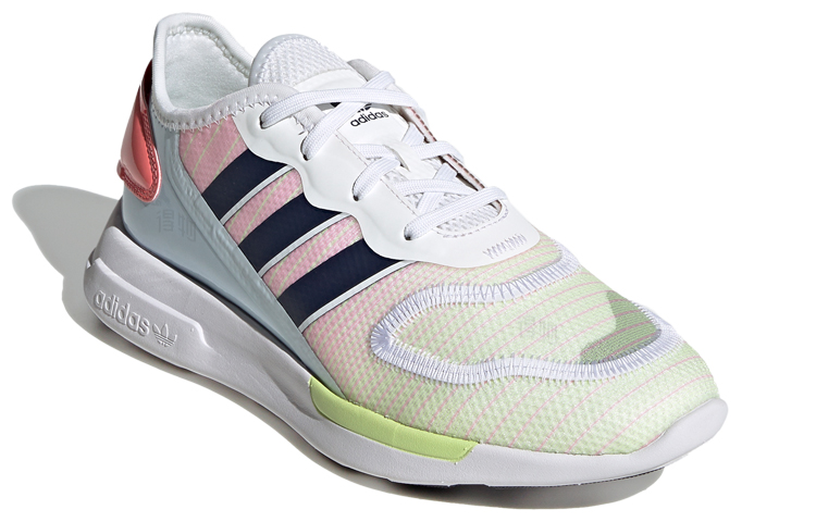 Женские кроссовки adidas originals ZX 2K Florine (бело-сине-оранжевые) — Белый / синий / оранжевый — фото 3