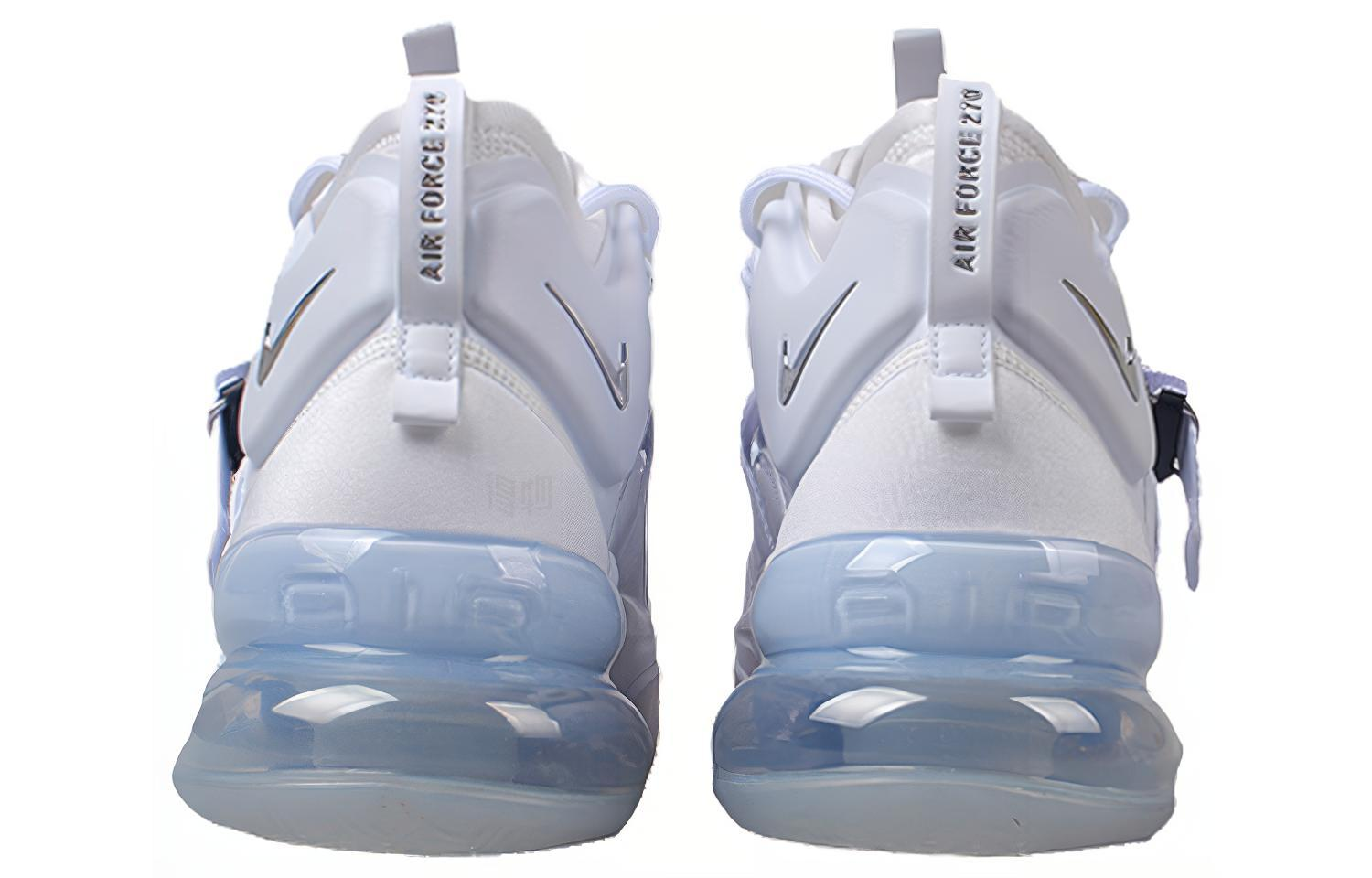 Мужские кроссовки Nike Air Force 270 White Metallic Silver OG (белый / серый / серебристый) — фото 5