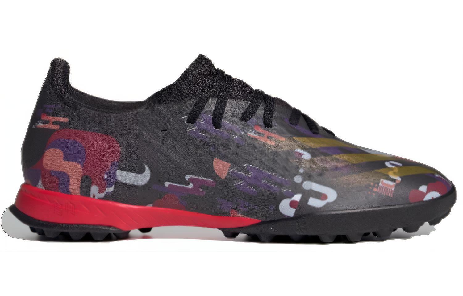 Бутсы adidas X GHOSTED.3 TF (черные / красные) — Чёрный / красный — фото 2