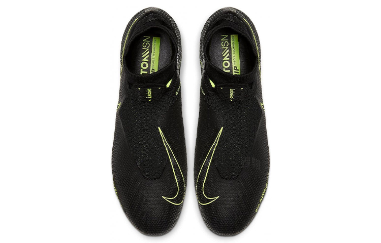 Мужские футбольные бутсы Nike Phantom VSN Elite DF FG (черно-зеленые) — фото 4