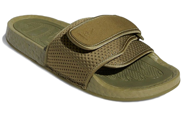 Шлепанцы adidas originals Chancletas Hu Slides (зеленые) — Зелёный — фото 3