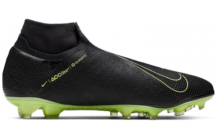 Мужские футбольные бутсы Nike Phantom VSN Elite DF FG (черно-зеленые) — фото 2