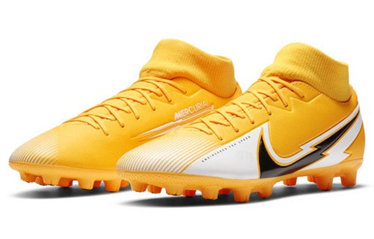 Мужские кроссовки Nike Mercurial Superfly 7 Academy HG (желто-черно-белые) — фото 3