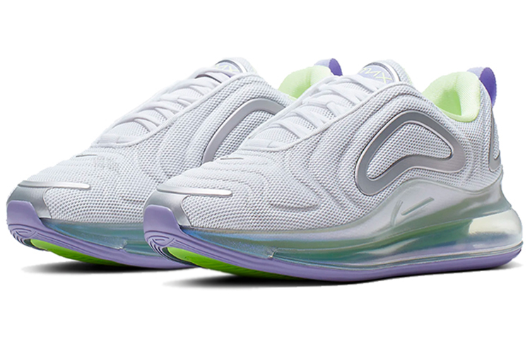 Женские кроссовки Nike Air Max 720 White Violet Silver (бело-фиолетово-зеленые) — фото 3