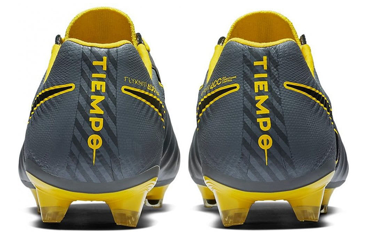 Мужские кроссовки Nike Tiempo Legend 7 Elite FG (серо-желтые) — Серый / жёлтый — фото 5