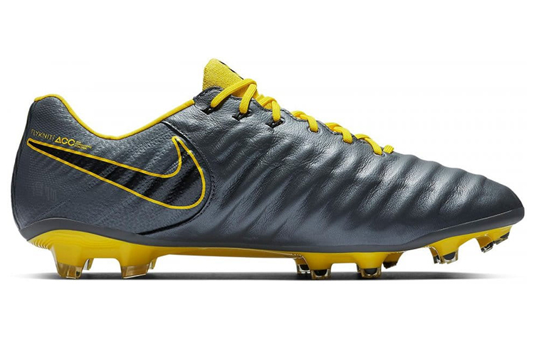 Мужские кроссовки Nike Tiempo Legend 7 Elite FG (серо-желтые) — Серый / жёлтый — фото 2