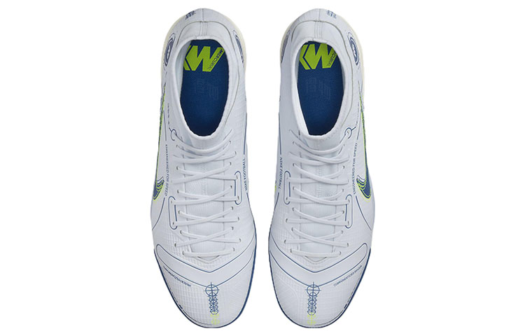 Кроссовки Nike Mercurial Superfly 8 14 Academy TF (серо-синий) — 足球灰/浅海蓝/荧光黄/暗滨海蓝 — фото 4