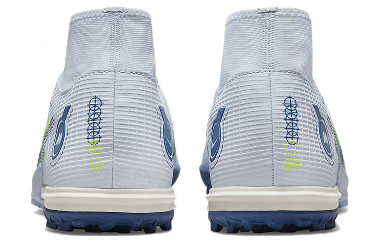 Кроссовки Nike Mercurial Superfly 8 14 Academy TF (серо-синий) — 足球灰/浅海蓝/荧光黄/暗滨海蓝 — фото 5