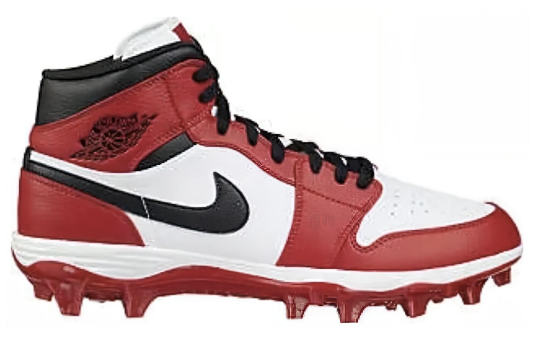 Мужские кроссовки Jordan Jordan Air Jordan 1 Mid TD AG (красно-белые) — фото 2