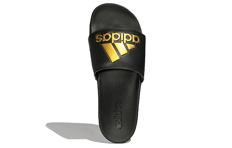 Шлепанцы adidas Adilette Comfort (черно-золотые) — фото 5