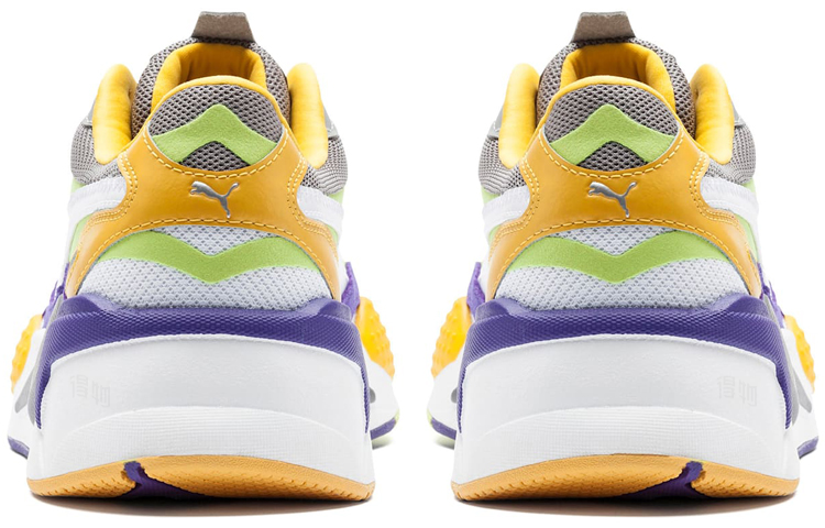 Мужские кроссовки PUMA RS-X3 Level Up PU (бело-желтые) — Белый / жёлтый — фото 4