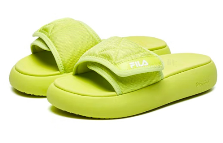 Женские шлепанцы Fila FUSION DONUT DX (желтые) — 安全黄/斐乐白 — фото 2