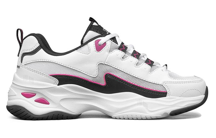 Женские кроссовки Skechers D'LITES 4.0 (бело-черно-розовые) — фото 2