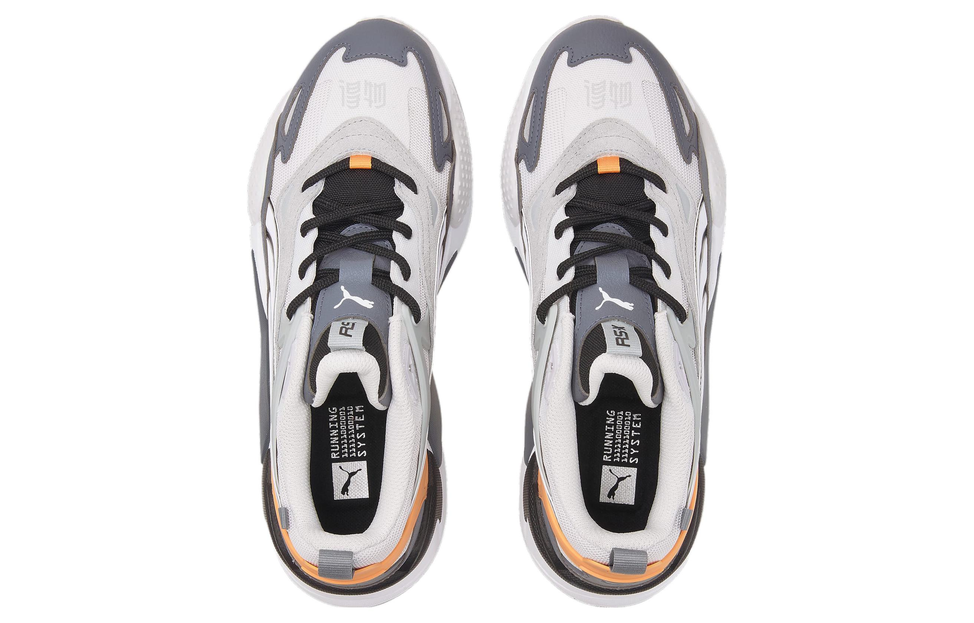 Кроссовки PUMA RS-X Efekt Turbo (серо-бело-оранжевые) — фото 4