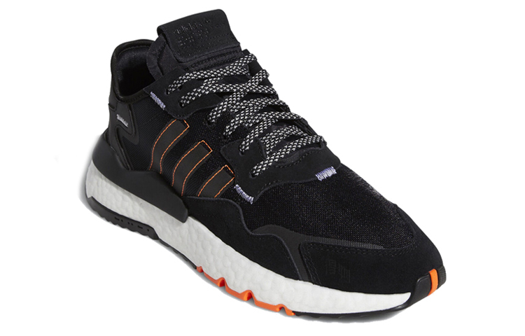 Кроссовки adidas originals Nite Jogger (черно-оранжево-белые) — фото 3