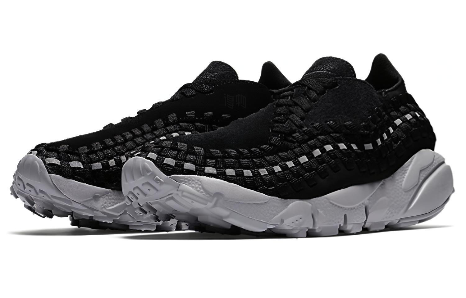 Женские кроссовки Nike woven Air Footscape (черно-белые) — Чёрный / белый — фото 3