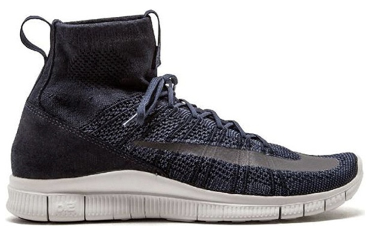 Мужские кроссовки Nike Free Flyknit Mercurial OG (темно-синие) — фото 2